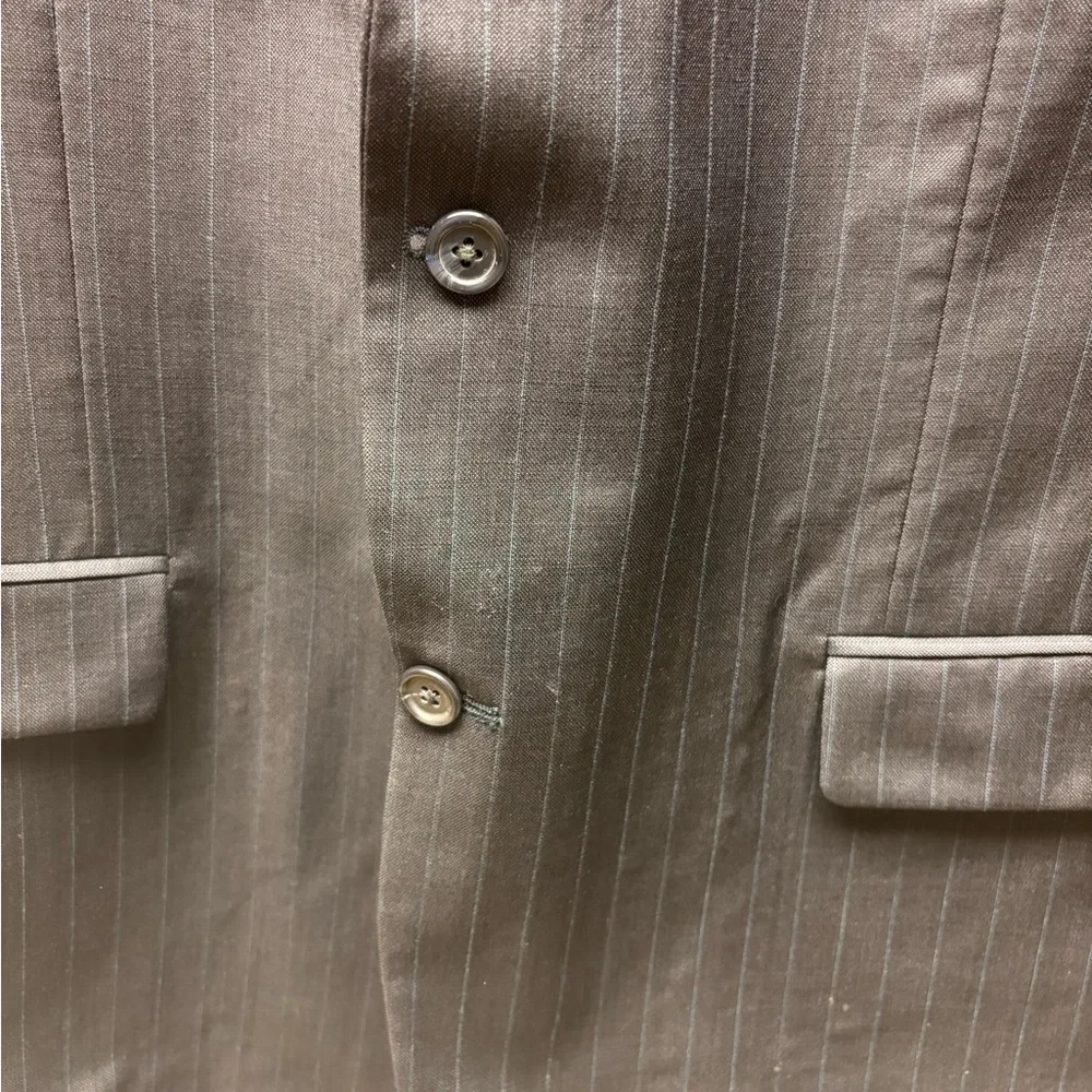 Joseph & Feiss 44R Black Blue Pinstripe Wool Suit Blazer